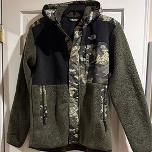 The North Face Olive and Black Fleece Jacket